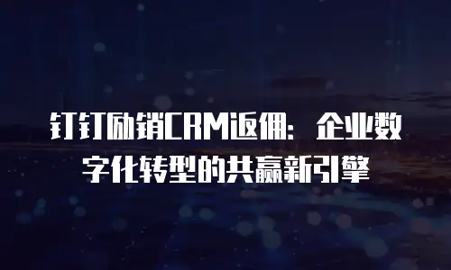 钉钉励销CRM返佣：企业数字化转型的共赢新引擎