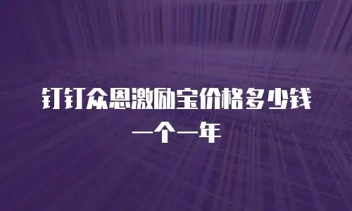 钉钉众恩激励宝价格多少钱一个一年
