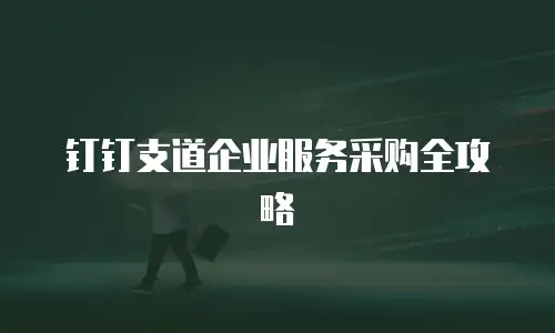 钉钉支道企业服务采购全攻略