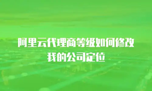 阿里云代理商等级如何修改我的公司定位