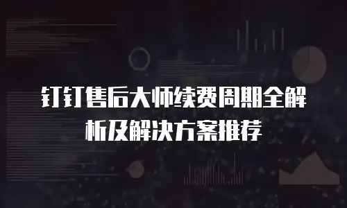 钉钉售后大师续费周期全解析及解决方案推荐