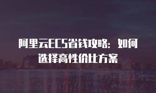 阿里云ECS省钱攻略：如何选择高性价比方案
