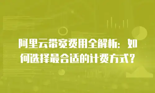 阿里云带宽费用全解析：如何选择最合适的计费方式？