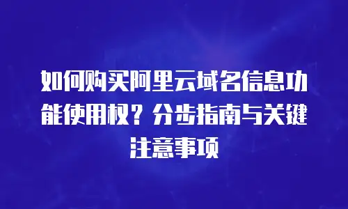 如何购买阿里云域名信息功能使用权？分步指南与关键注意事项