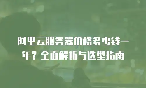 阿里云服务器价格多少钱一年？全面解析与选型指南