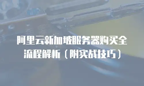 阿里云新加坡服务器购买全流程解析（附实战技巧）