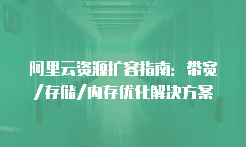 阿里云资源扩容指南：带宽/存储/内存优化解决方案