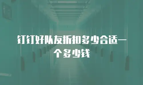 钉钉好队友折扣多少合适一个多少钱