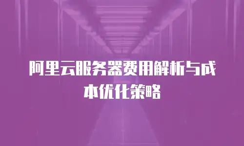 阿里云服务器费用解析与成本优化策略
