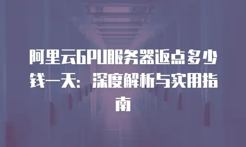 阿里云GPU服务器返点多少钱一天：深度解析与实用指南