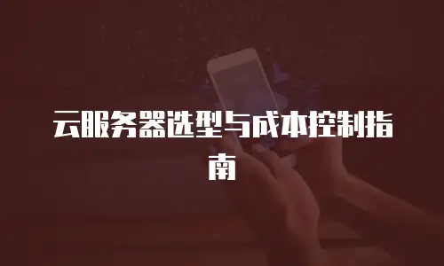 云服务器选型与成本控制指南