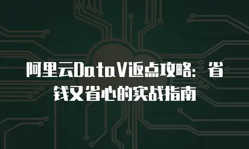 阿里云DataV返点攻略：省钱又省心的实战指南