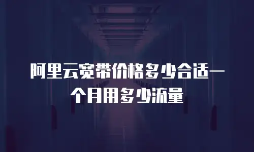 阿里云宽带价格多少合适一个月用多少流量