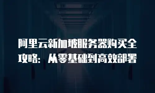 阿里云新加坡服务器购买全攻略：从零基础到高效部署