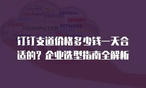 钉钉支道价格多少钱一天合适的？企业选型指南全解析