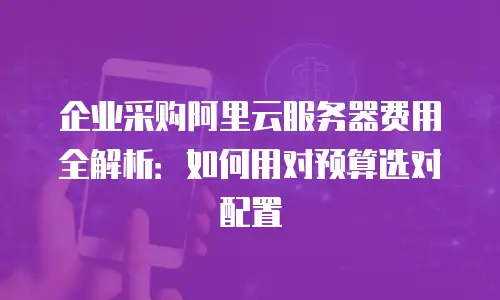 企业采购阿里云服务器费用全解析：如何用对预算选对配置