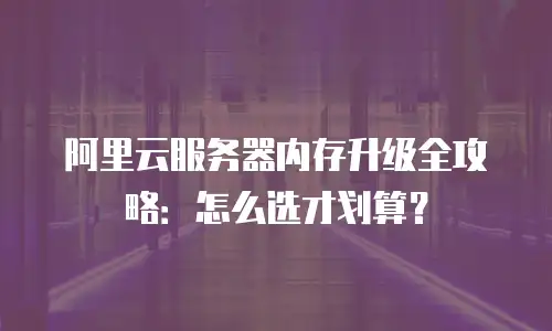 阿里云服务器内存升级全攻略：怎么选才划算？