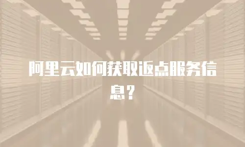 阿里云如何获取返点服务信息？
