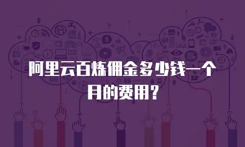 阿里云百炼佣金多少钱一个月的费用？