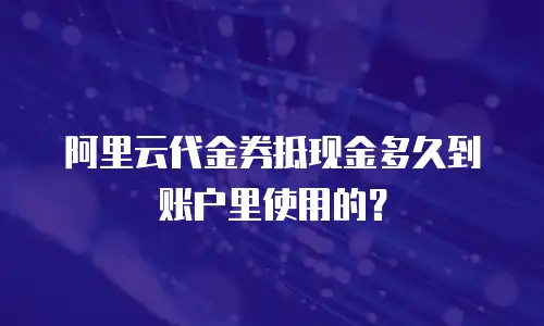 阿里云代金券抵现金多久到账户里使用的？