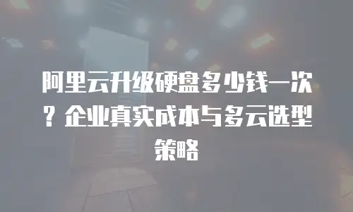 阿里云升级硬盘多少钱一次？企业真实成本与多云选型策略