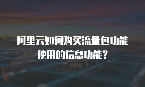 阿里云如何购买流量包功能使用的信息功能？