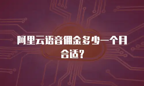 阿里云语音佣金多少一个月合适？