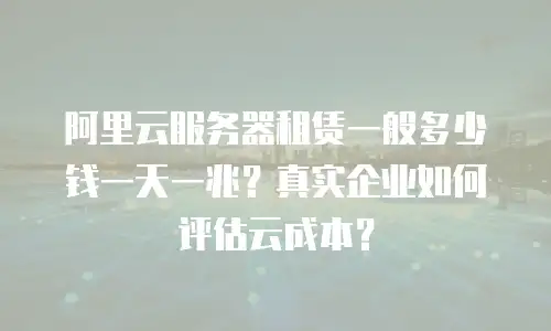 阿里云服务器租赁一般多少钱一天一兆？真实企业如何评估云成本？