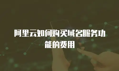 阿里云如何购买域名服务功能的费用