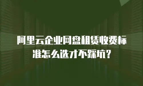 阿里云企业网盘租赁收费标准怎么选才不踩坑？
