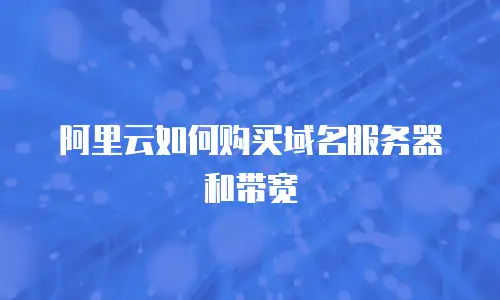 阿里云如何购买域名服务器和带宽