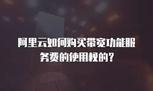 阿里云如何购买带宽功能服务费的使用权的？