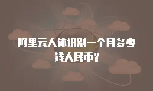 阿里云人体识别一个月多少钱人民币？