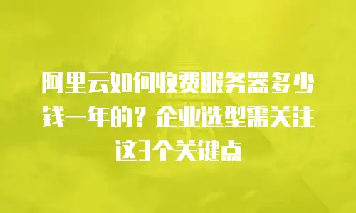 阿里云如何收费服务器多少钱一年的？企业选型需关注这3个关键点