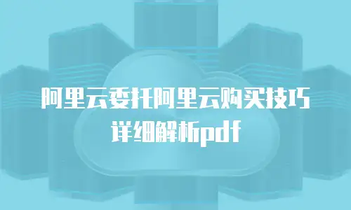 阿里云委托阿里云购买技巧详细解析pdf