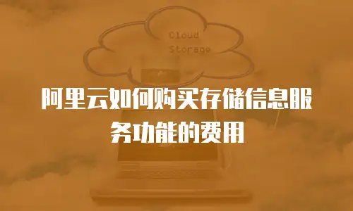 阿里云如何购买存储信息服务功能的费用