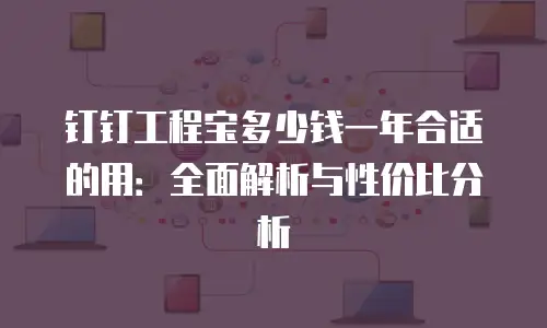 钉钉工程宝多少钱一年合适的用：全面解析与性价比分析
