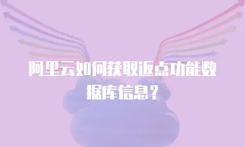 阿里云如何获取返点功能数据库信息？