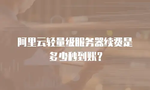 阿里云轻量级服务器续费是多少秒到账？