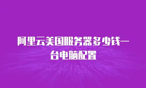 阿里云美国服务器多少钱一台电脑配置