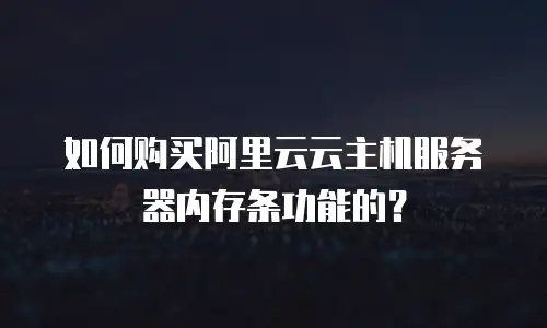 如何购买阿里云云主机服务器内存条功能的？