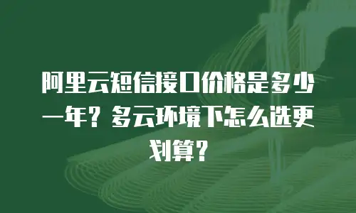 阿里云短信接口价格是多少一年？多云环境下怎么选更划算？
