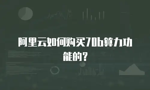 阿里云如何购买70b算力功能的？
