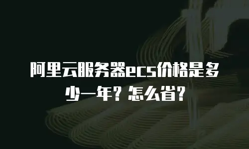 阿里云服务器ecs价格是多少一年？怎么省？