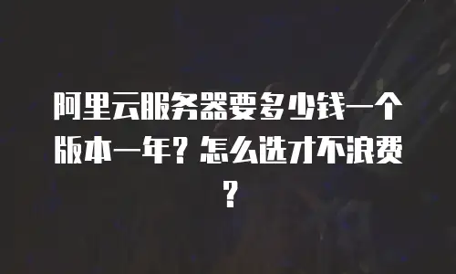 阿里云服务器要多少钱一个版本一年？怎么选才不浪费？