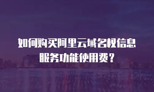 如何购买阿里云域名权信息服务功能使用费？