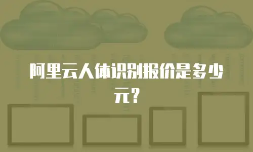 阿里云人体识别报价是多少元？