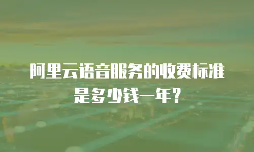 阿里云语音服务的收费标准是多少钱一年？