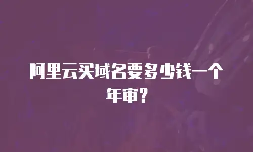 阿里云买域名要多少钱一个年审？