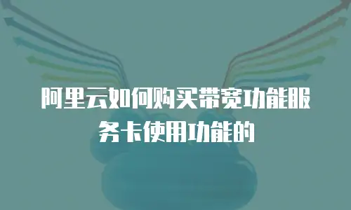 阿里云如何购买带宽功能服务卡使用功能的